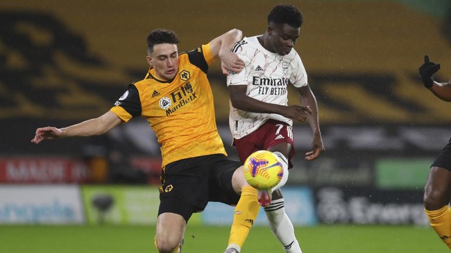 Arsenal kalah 1-2 dari Wolverhampton Wanderers dalam laga Liga Inggris di Stadion Molineux, Rabu (3/2) dini hari WIB.