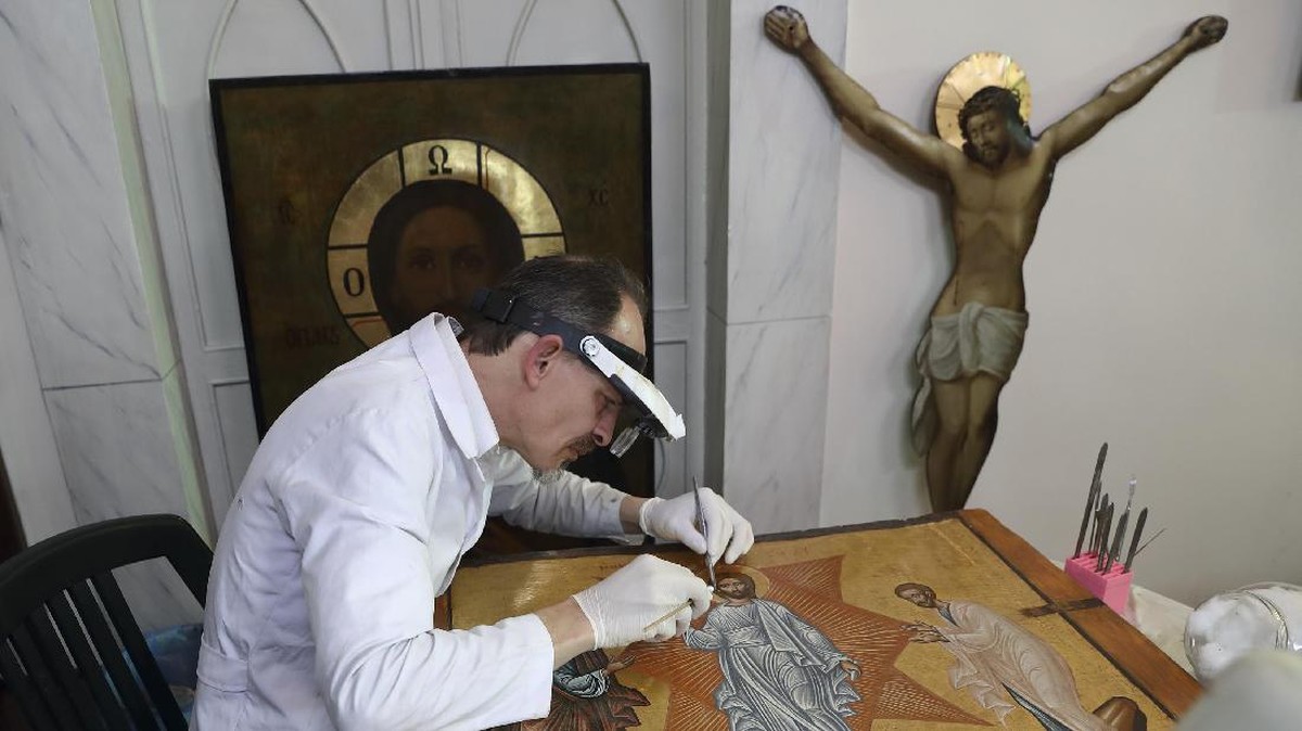 FOTO: Restorasi Artefak Gereja Ortodoks di Istanbul