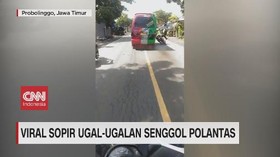 VIDEO: Sopir Ugal-ugalan Senggol Polantas yang Mengejarnya