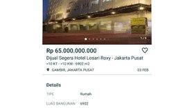 Hotel Berbintang di DKI Jakarta Dijual Online Mulai Rp65 M