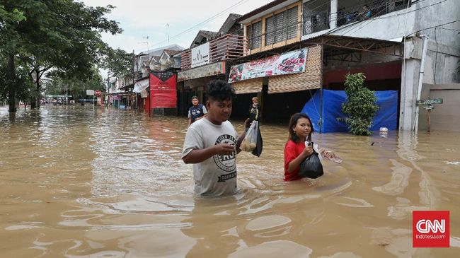 1.756 Keluarga di 20 Desa Terdampak Banjir Bekasi Sebanyak 1.756 keluarga terdampak banjir di delapan kecamatan, Kabupaten Bekasi, setelah hujan mengguyur sejak Jumat (19/2) dini hari.