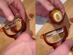 5 Cara Aneh Bule saat Kupas Rambutan, Ada yang Dibelah dan Diris