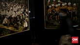 FOTO: Merekam Kehidupan Suku Baduy Lewat Goresan Kanvas Pameran lukisan bertema Suku Baduy karya perupa Jenny Mahastuti, di gedung Perpustakaan Nasional RI, jalan Merdeka Selatan, Jakarta Pusat, Kamis (11/2).