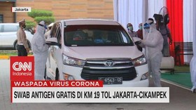 VIDEO: Swab Antigen Gratis di KM 19 Tol Jakarta-Cikampek