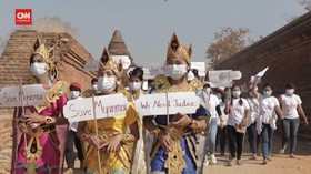 VIDEO: Demo Anti-Kudeta Myanmar Merebak ke Kota Kuno UNESCO