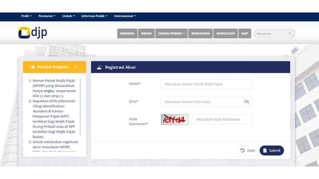 Cara Membuat Akun Djp Online