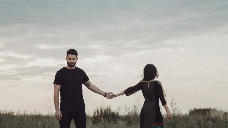 Romantic young couple, relationship breakup