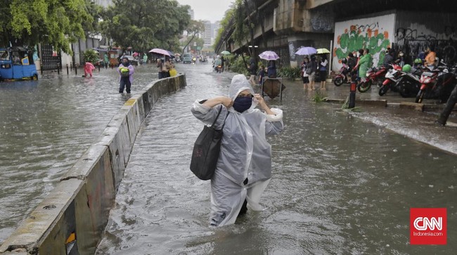 Sejumlah wilayah di Jakarta dan Kota Bekasi terendam banjir pagi ini dengan ketinggian air mulai 50 cm hingga 150 cm.