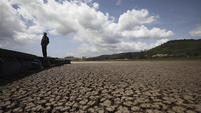FOTO: Kemarau dan Deforestasi, Laguna di Kolombia Mengering