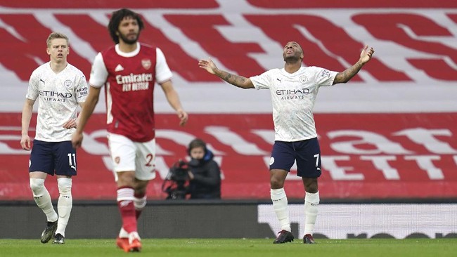 Manchester City meraih kemenangan 1-0 atas Arsenal dalam laga lanjutan Liga Inggris di Stadion Emirates, London, Senin (22/2) dini hari WIB.
