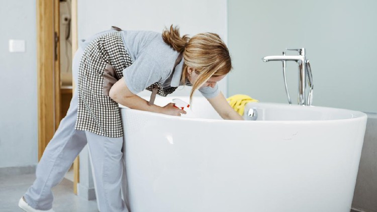 Young Woman doing household chores