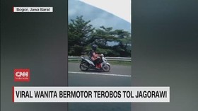 VIDEO: Viral Wanita Bermotor Terobos Tol Jagorawi