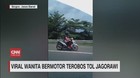 VIDEO: Viral Wanita Bermotor Terobos Tol Jagorawi