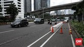 FOTO: Jalur Sepeda Permanen DKI 11,2 KM di Sudirman-Thamrin Jalur sepeda permanen sepanjang 11, 2 kilometer di Jalan Sudirman-Thamrin di DKI Jakarta ditargetkan rampung Maret 2021.