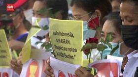 VIDEO: KBRI Bangkok Didemo Terkait Myanmar