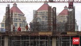 FOTO : Melongok Proyek Revitalisasi Pasar Senen Proyek pembangunan kembali Pasar Senen usai kebakaran di 2017 diperkirakan selesai pada April 2022.