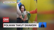 VIDEO: Polwan Berteriak Histeris Takut DIvaksin