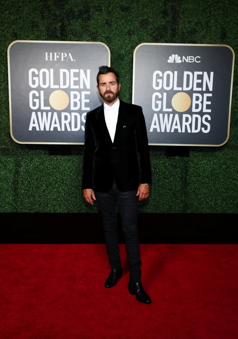 Justin Theroux Actor Justin Theroux poses in this handout photo from the 78th Annual Golden Globe Awards in New York, New York State, U.S., February 28, 2021. Cindy Ord/NBC Handout via REUTERS ATTENTION EDITORS - THIS IMAGE HAS BEEN SUPPLIED BY A THIRD PARTY. NO RESALES. NO ARCHIVES.