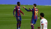 FOTO: Comeback Dramatis Antar Barcelona ke Final Copa del Rey Barcelona melangkah ke final setelah membalikkan agregat menjadi 3-2 atas Sevilla pada leg kedua semifinal Copa del Rey di Camp Nou, Kamis (4/3) dini hari WIB.