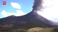 After the eruption, Mount Pacaya continues to spit lava