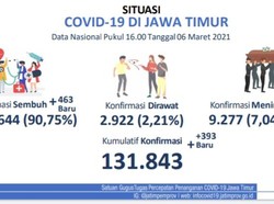 Kasus COVID-19 di Jatim Tambah 393, yang Sembuh Hari Ini 463 Orang