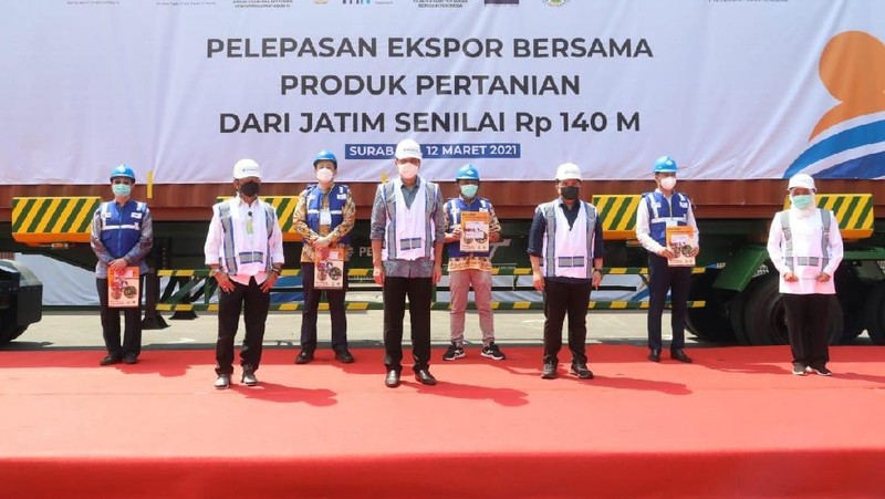 Menteri Pertanian Syahrul Yasin Limpo melepas ekspor produk pertanian asal Jawa Timur senilai Rp 140 miliar ke 12 negara tujuan.