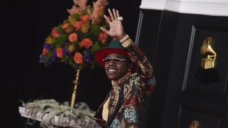 DaBaby arrives at the 63rd annual Grammy Awards at the Los Angeles Convention Center on Sunday, March 14, 2021. (Photo by Jordan Strauss/Invision/AP)