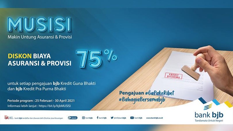 bank bjb menghadirkan promo bjb Musisi (Makin Untung Asuransi dan Provisi) sebagai persembahan tandamata kepada nasabah ASN.