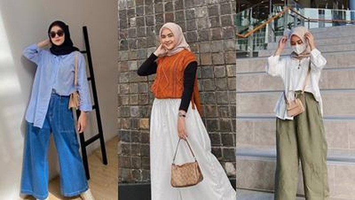 Mix and Match Wide Leg Trouser ala Seleb TikTok Cantik Alifhia Fitri