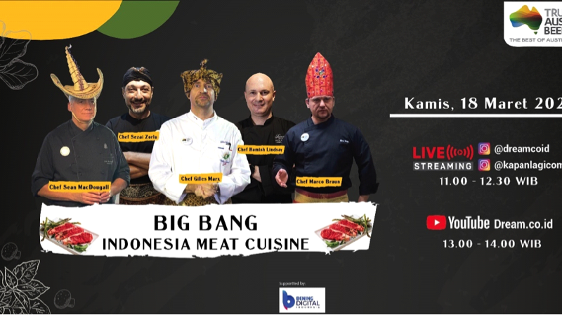 Tak perlu sulit dibayangkan karena Anda bisa lihat sendiri aksi ini di acara live cooking BIG BANG Indonesian Meat Cuisine dalam rangkaian program BEEF UP.