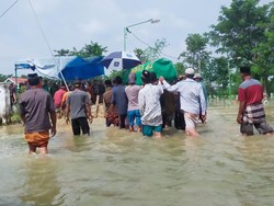 Perjuangan Warga Makamkan Pria Tewas Digigit Ular di Tengah Kepungan Banjir