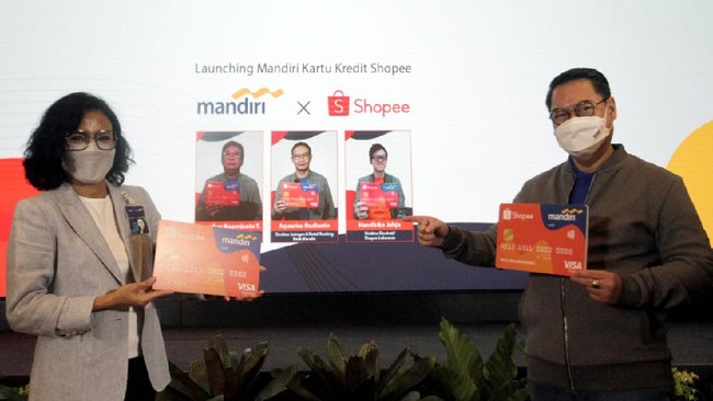 Bank Mandiri menggandeng Shopee Indonesia dan Visa menghadirkan Mandiri Kartu Kredit Shopee dengan menawarkan berbagai program promo dan keuntungan lain.
