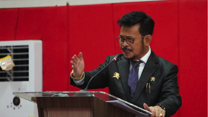 Menteri Pertanian Syahrul Yasin Limpo menghadiri puncak peringatan dies natalis Fakultas Hukum Universitas Hasanuddin (Unhas) Makassar.