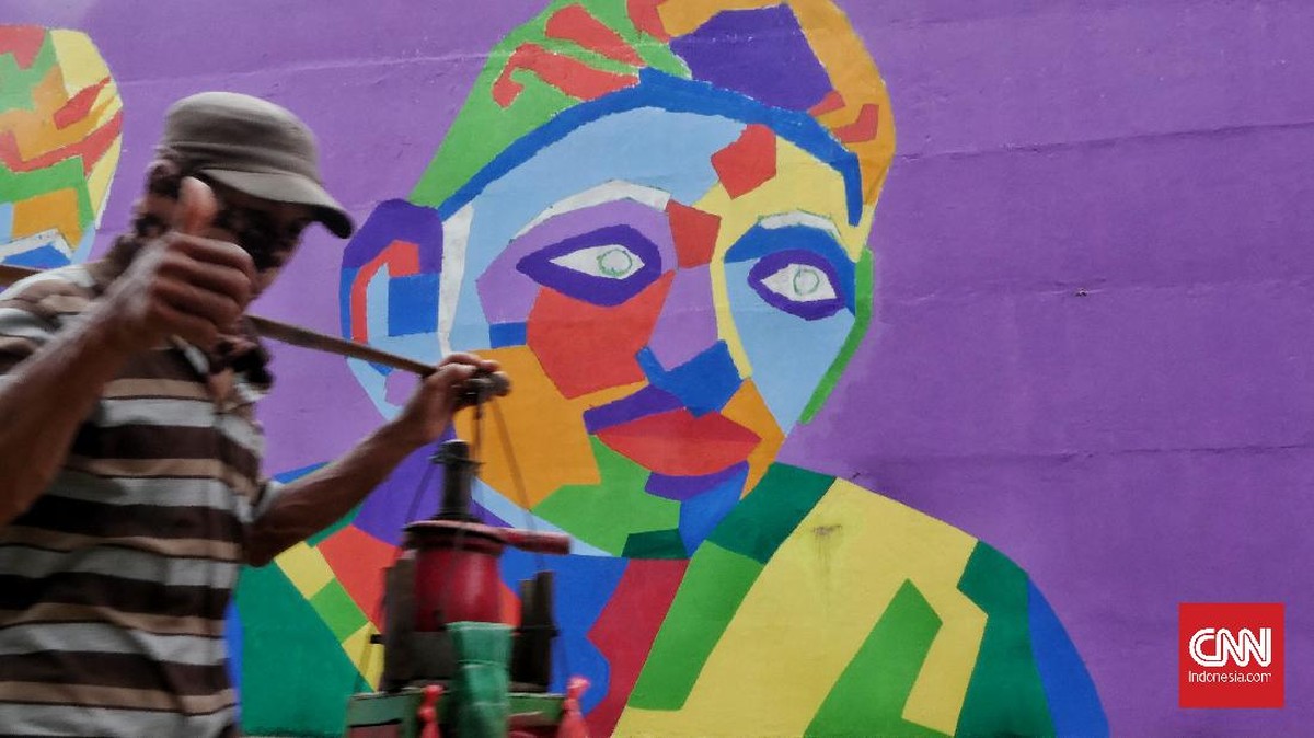 FOTO: Warna-warni Budaya Betawi di Tembok Flyover Tangsel