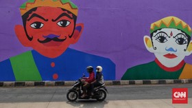 FOTO: Warna-warni Budaya Betawi di Tembok Flyover Tangsel