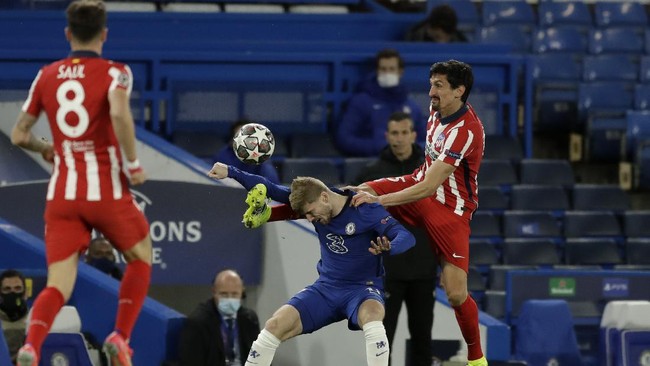 Chelsea unggul 1-0 atas Atletico Madrid di babak pertama pada leg kedua babak 16 besar Liga Champions.