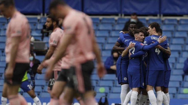 Chelsea lolos ke semifinal Piala FA setelah menang 2-0 atas Sheffield United di perempat final di Stadion Stamford Bridge, Minggu (21/3).