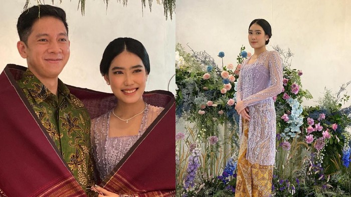 Cantiknya Alika Islamadina dengan Kebaya Lilac di Hari Lamaran