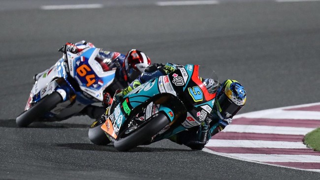Pembalap VR46 Racing Team Celestino Vietti sukses meraih pole position Moto2 Qatar sementara rider Pertamina Mandalika Bo Bendsneyder di posisi ke-17.