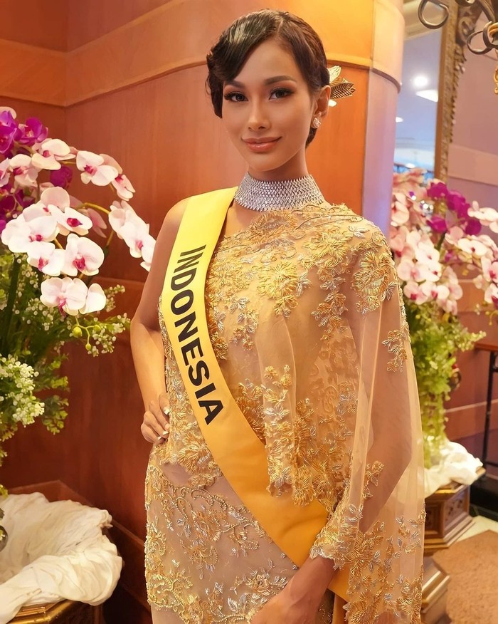 Potret Aurra Kharishma di Ajang Miss Grand International - Foto 1