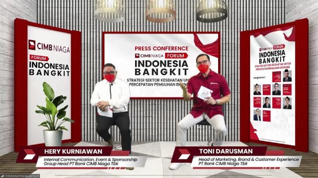 Mengusung tema kesehatan dan pemulihan ekonomi, Forum Indonesia Bangkit yang digelar Selasa (6/1) akan menghadirkan Wapres Ma'ruf Amin dan Menkes Budi Gunadi.