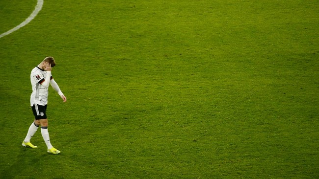 Kegagalan Timo Werner memanfaatkan peluang emas jadi sebab Jerman harus kalah dari Makedonia Utara di Kualifikasi Piala Dunia 2022.