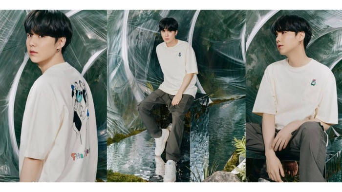 Terkenal memiliki visual yang manis seperti gula, Suga makin gemesin dengan oversized t-shirt / foto: instagram.com/fila_korea