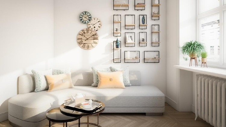 Digitally generated warm and cozy affordable Scandinavian style home interior (living room) design.



The scene was rendered with photorealistic shaders and lighting in Autodesk® 3ds Max 2020 with V-Ray Next with some post-production added.