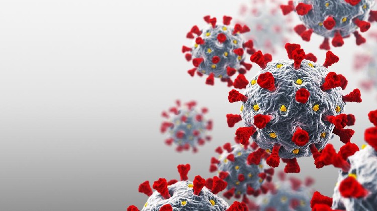 Coronavirus. COVID-19. Copy space. 3D Render