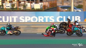 VIDEO: Pembalap Indonesia Gresini Jeremy Alcoba jatuh