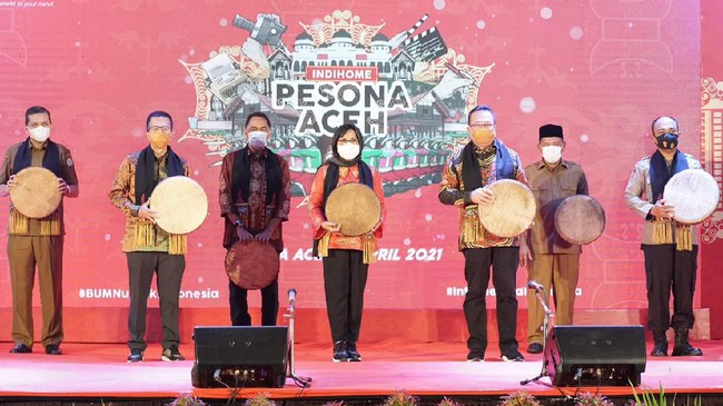 Telkom meluncurkan program IndiHome Pesona Aceh, yakni program yang menggabungkan tujuan connectivity, creativity, dan charity (3C) pada Senin (5/4).