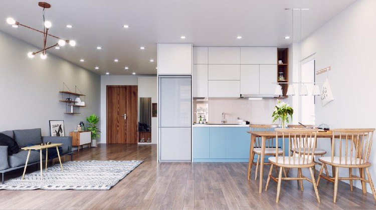 modern  living interior design. 3d rendering concept