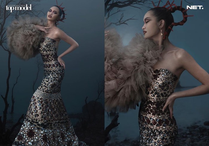 Tak ketinggalan foto momen kemenangan Ilene di challenge terakhir di kawasan Kawah Putih. Meski pada saat photoshoot suhunya sangat dingin tapi Ilene sama sekali tak menunjukkan rasa kedinginan. (Foto: intm_nettv/Instagram.com/intm_nettv)