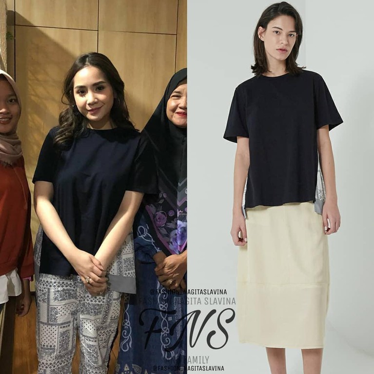 Fashion Nagita Slavina Penampilan Nagita Slavina kerap mencuri perhatian karena harga pakaiannya selalu bikin tercengang, seperti kaos oblong. Yuk simak bagaimana tampilan kaos oblong Nagita yang harganya bikin melongo!